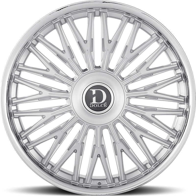 Dolce Luxury Lusso Glossy Silver Brush Face Wheels 22x9.5 6x135 — Wheels & Rims
