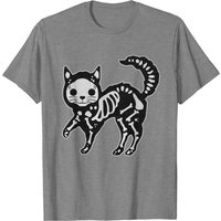 Funny Cat Skeleton Halloween T-Shirt for Men