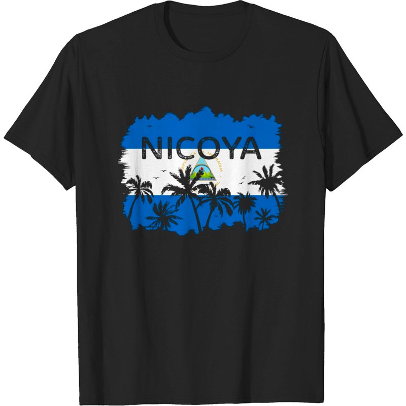 T-shirt à Manches Courtes Drapeau du Nicaragua Nicoya pour Hommes — T-shirts pour hommes