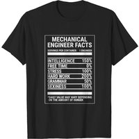 Funny Mechanical Engineer Nutrition Facts T-Shirt for Men — Mens T Shirts
