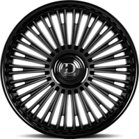 Dolce Luxury Razzo Glossy Black Lip Matte Black Face Wheels 22x9.5