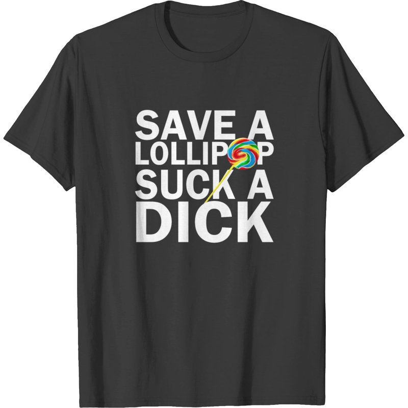 T-shirt Save A Lollipop pour hommes en noir