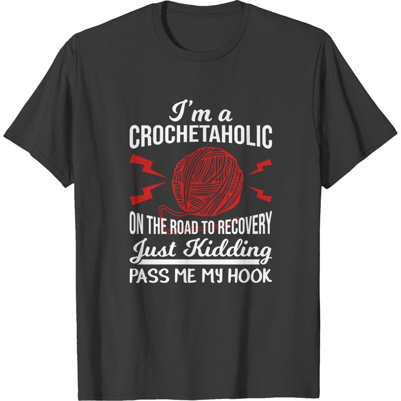 T-shirt Je suis un crocheteur pour hommes en noir
