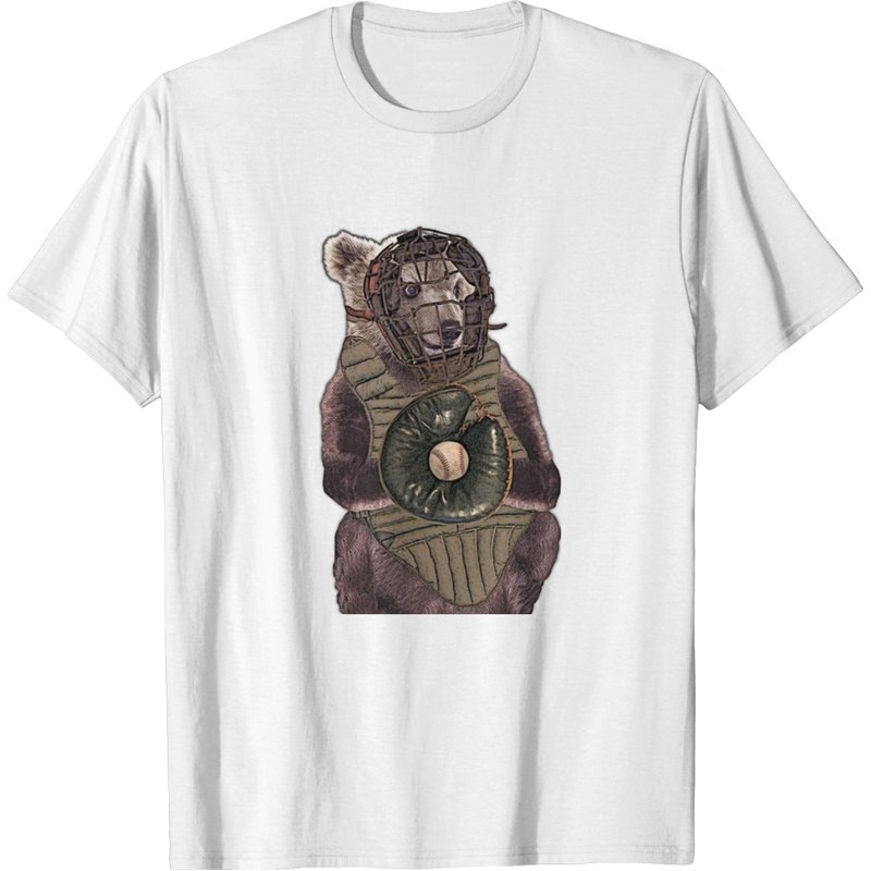 Baseball Bear Catcher T-shirt for Men — Mens T Shirts