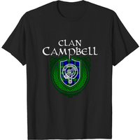 Campbell Scottish Clan Tartan Crest Badge T-Shirt for Men