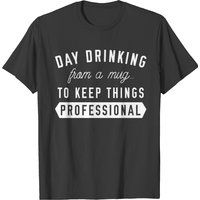T-shirt Day Drinking pour hommes en noir — T-shirts pour hommes