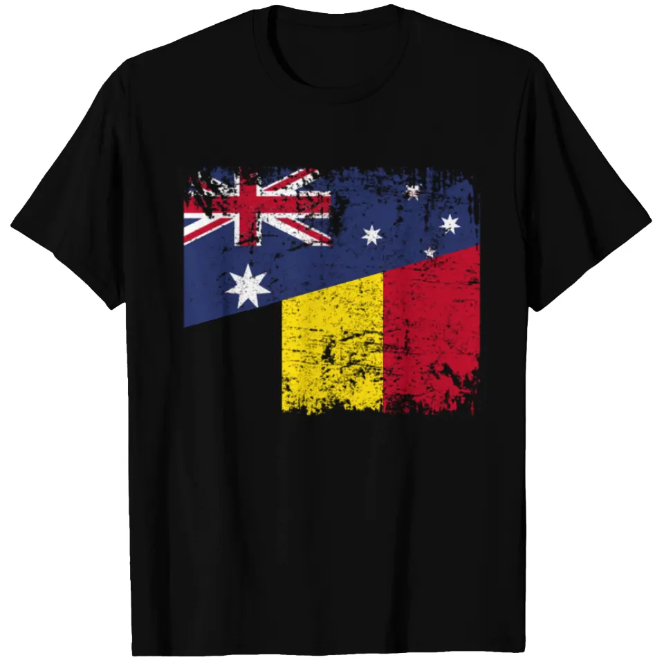 Australia Belgium Flag Half Belgian T-Shirt for Men