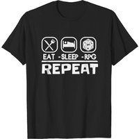 T-shirt pour hommes RPG Gamer D20 Dés Eat Sleep — T-shirts pour hommes