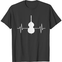 Double Bass Musical Instrument Heart Line T-shirt for Men