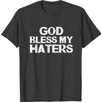 T-shirt God Bless My Haters pour hommes en noir — T-shirts pour hommes