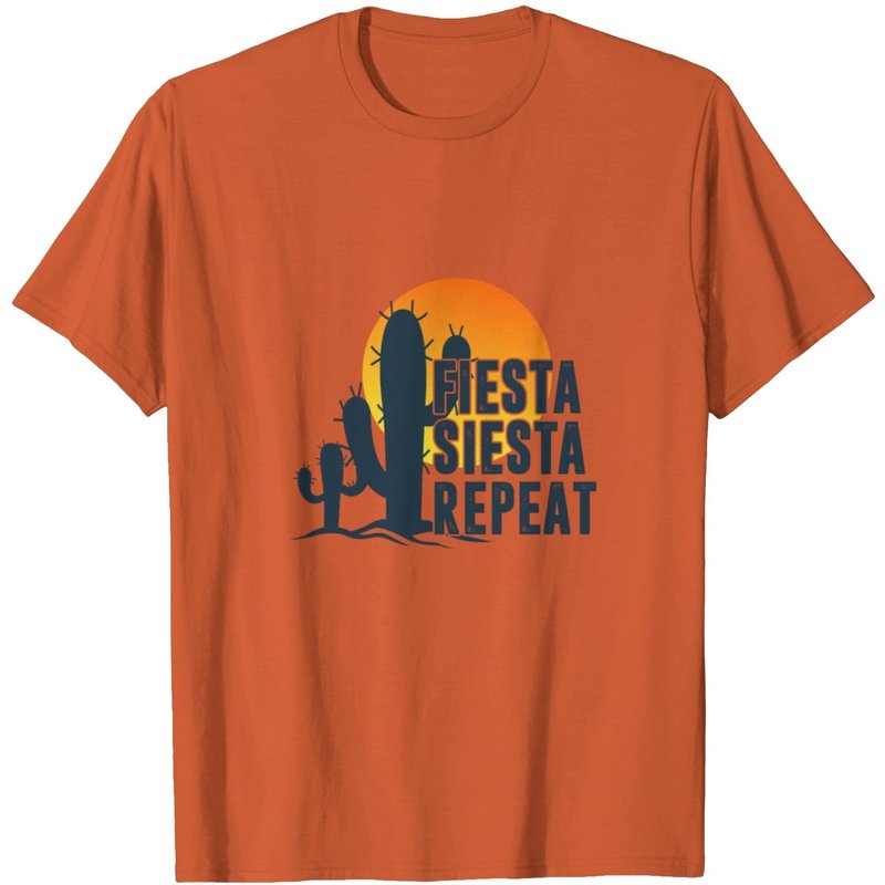 T-shirt Fiesta Siesta Repeat Cinco De Mayo Cactus Sunset pour hommes — T-shirts pour hommes