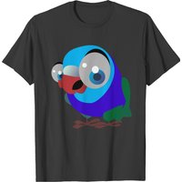 Big Eye Blue Bird Graphic T-shirt for Men