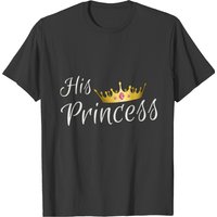 T-shirt His Princess pour hommes en noir — T-shirts pour hommes