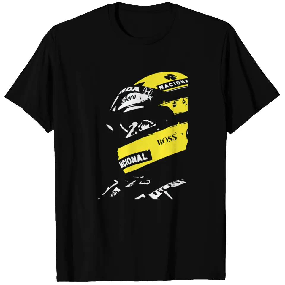 T-shirt Ayrton Senna avec affiche de casque pour hommes — T-shirts pour hommes
