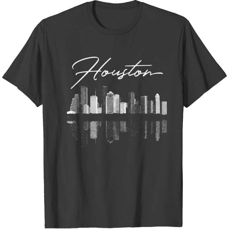 T-shirt Houston Skyline pour hommes - Noir — T-shirts pour hommes