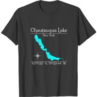T-shirt Chautauqua Lake pour hommes en noir — T-shirts pour hommes