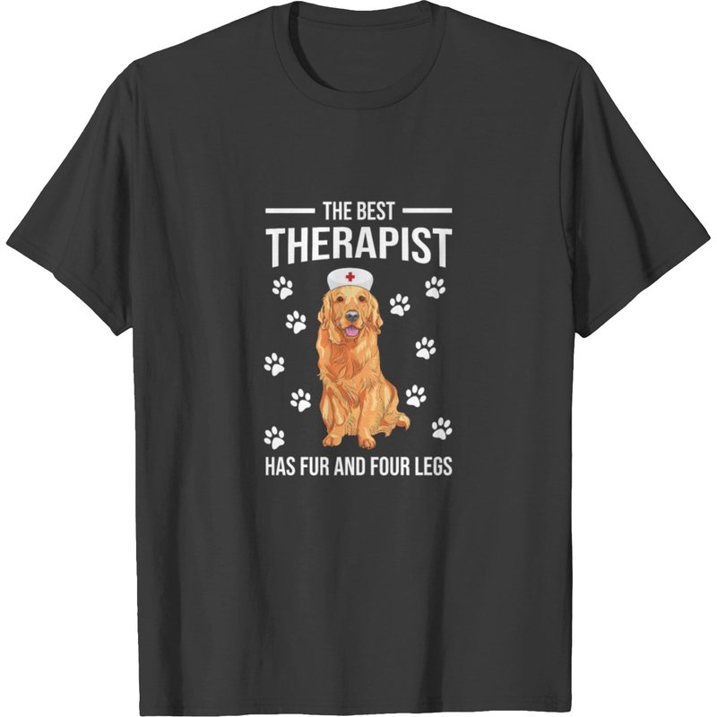 T-shirt Therapy Dog pour hommes en noir — T-shirts pour hommes