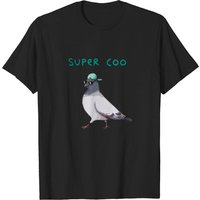 T-shirt Super Coo Pigeon pour hommes en noir — T-shirts pour hommes