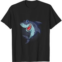 Shark Gift Animal T-Shirt for Men in Black — Mens T Shirts