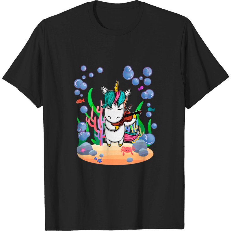 T-shirt Unicorn Music Violon Sous l'Eau pour Hommes