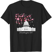 T-shirt pour hommes avec le Capitole de Washington et cerisiers en fleurs