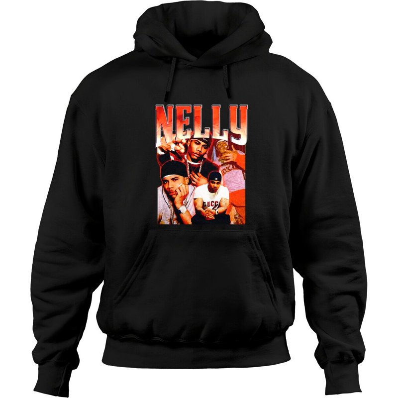 Nelly Vintage Graphic Hoodie for Unisex - Hip Hop 90s Style — Mens Hoodies