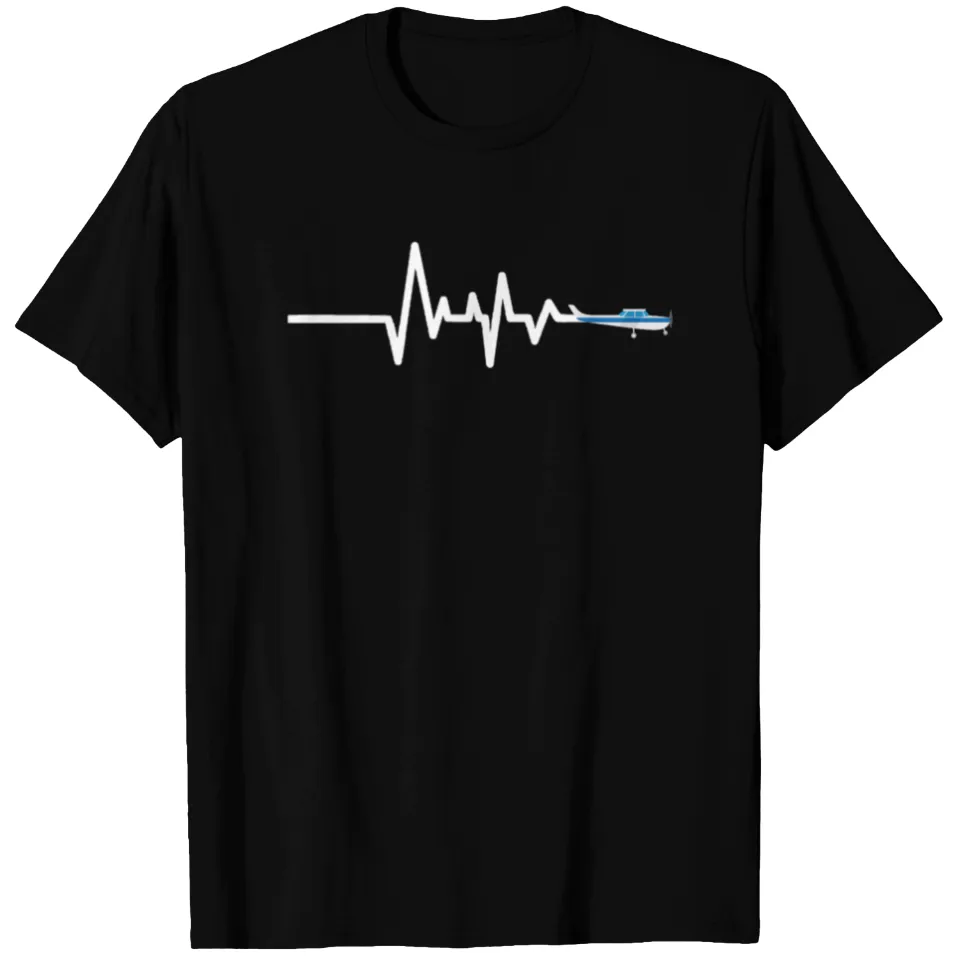Airplane Heartbeat Pilot T-Shirt for Men — Mens T Shirts