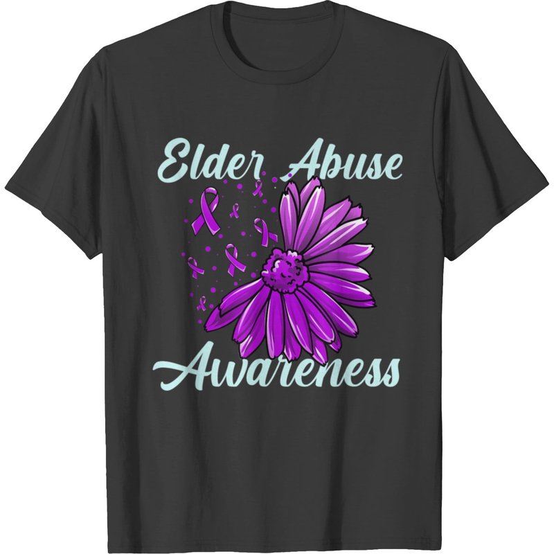 Elder Abuse Awareness Purple T-shirt for Men