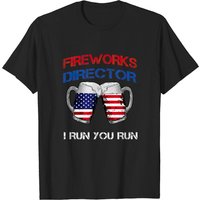 Fireworks Director 4th Of July Beer Drinking T-shirt for Men — Mens T Shirts