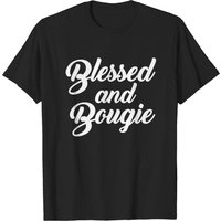 T-shirt Blessed And Bougie pour hommes en noir — T-shirts pour hommes