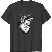 T-shirt Le Cœur Humain pour Hommes en Noir — T-shirts pour hommes