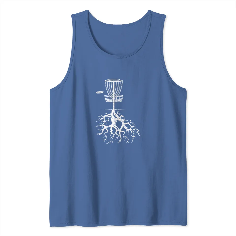 Artistic Disc Golf Basket Tank Top for Men — Mens T Shirts