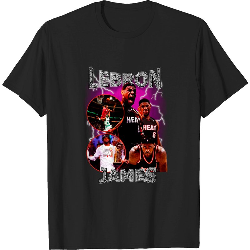 T-Shirt Vintage Miami LeBron James pour Hommes — T-shirts pour hommes