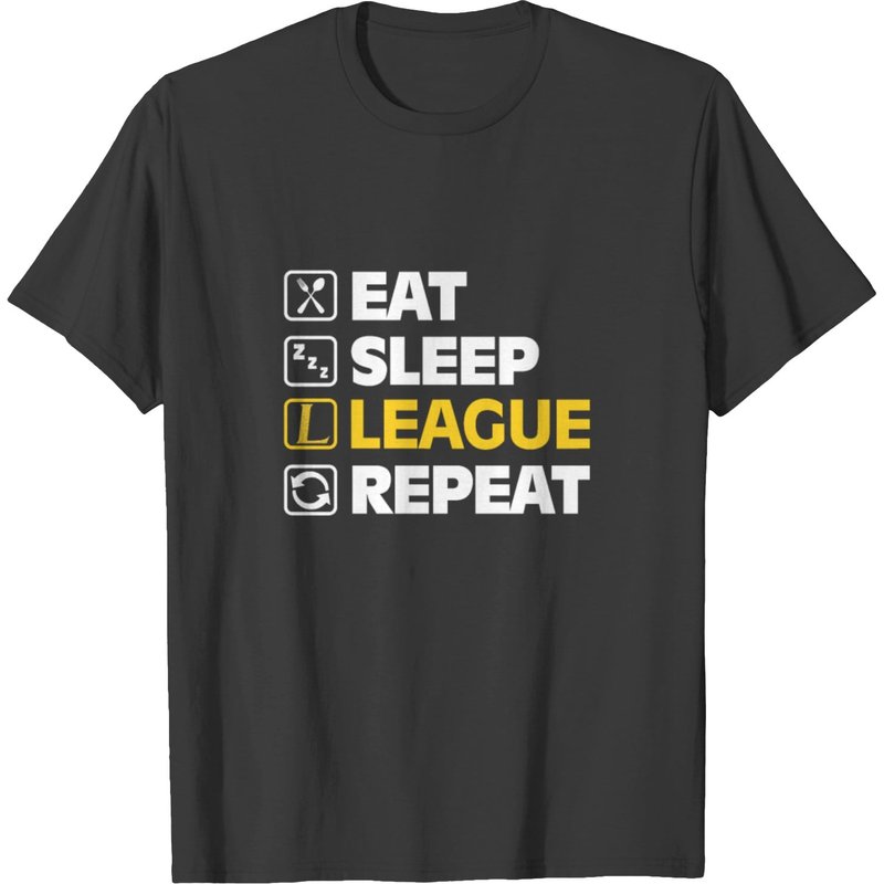 Eat Sleep League Repeat Bronze Master Legend T-shirt for Men — Mens T Shirts