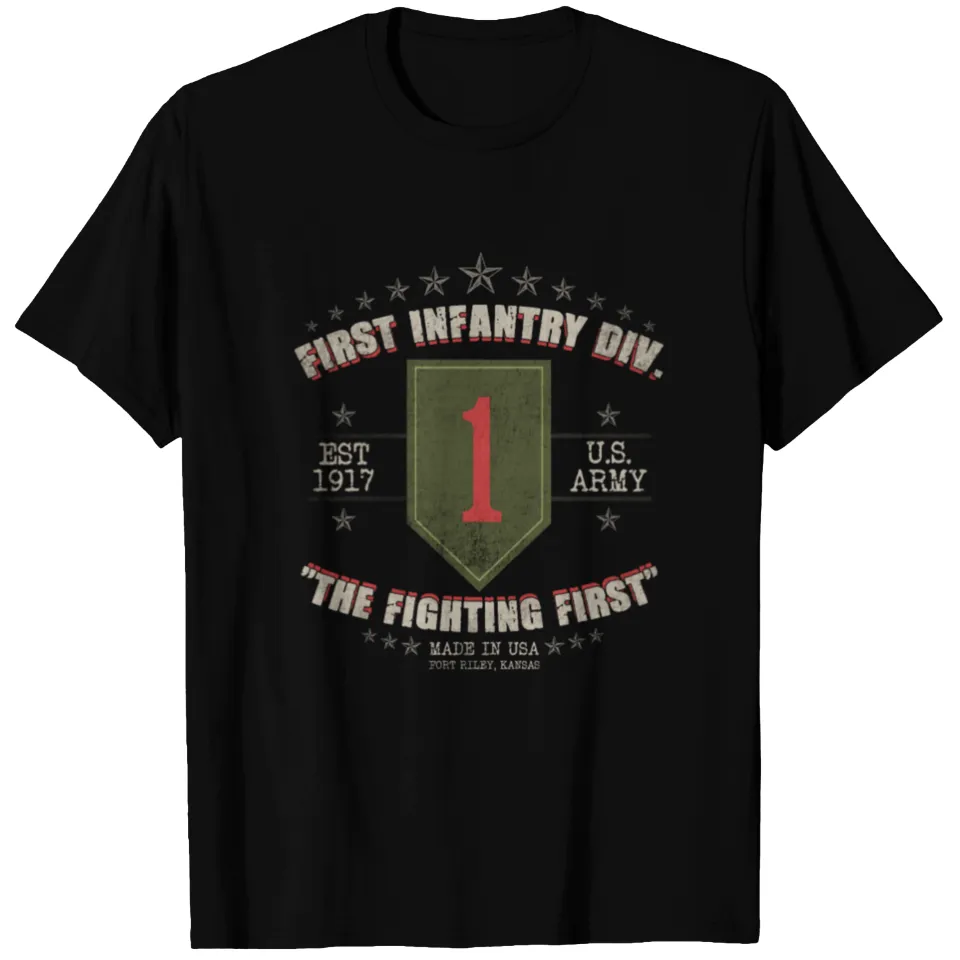 1st Infantry Division T-Shirt for Men in Black