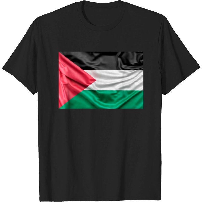 Palestine Flag T-Shirt for Men in Black — Mens T Shirts