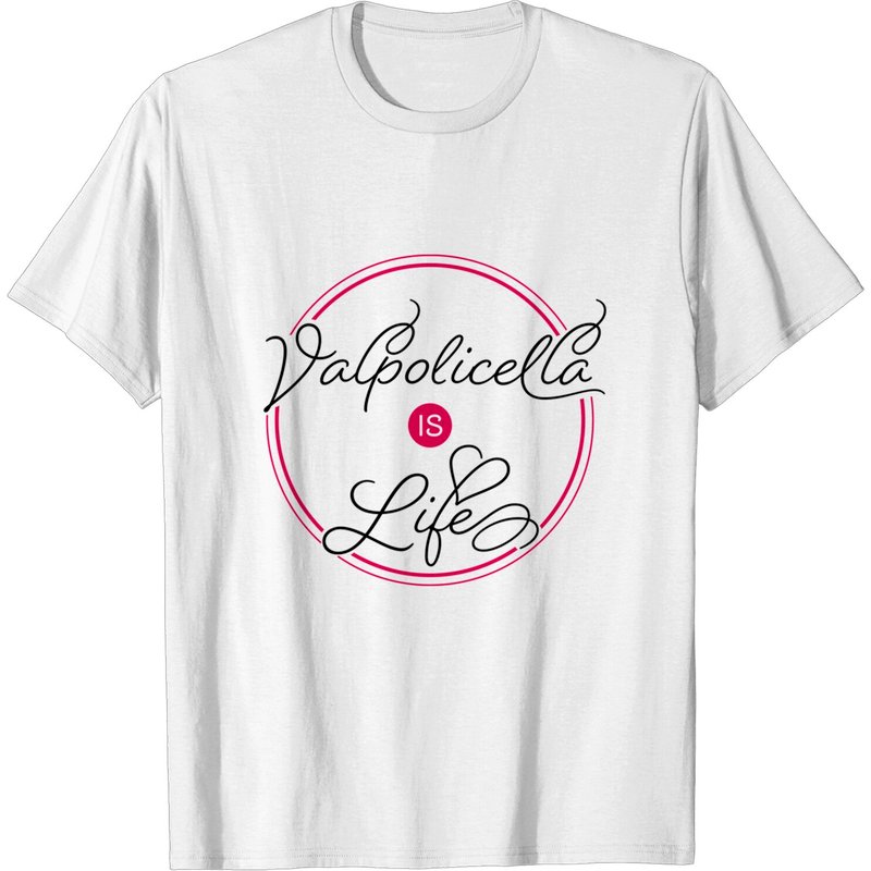 T-shirt Valpolicella Is Life en Rose et Argent pour Hommes — T-shirts pour hommes