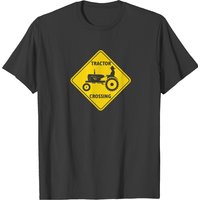 Tractor Crossing Farmer's Road Warning Sign T-shirt for Men — Mens T Shirts