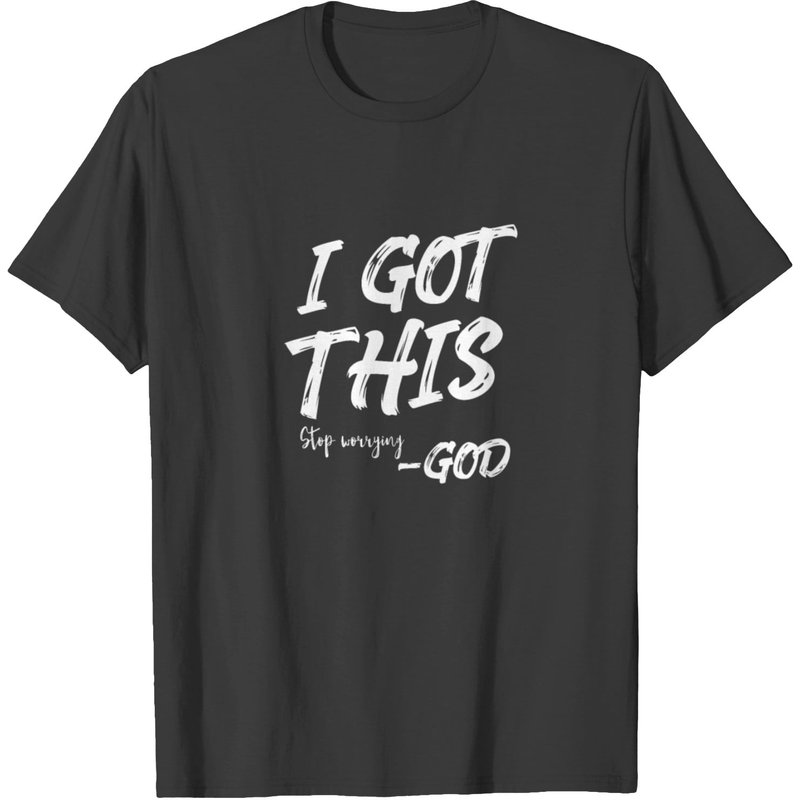 T-shirt Stop Worrying Gods Got pour hommes - Noir