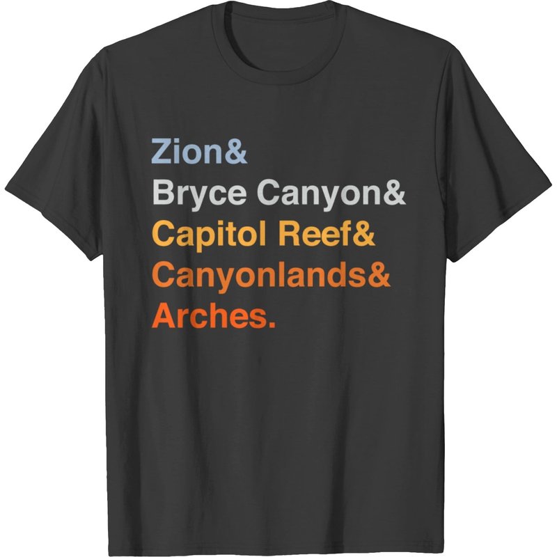 T-shirt pour hommes Moab Arches Zion U des parcs nationaux de l'Utah