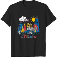 Chicago Kids Skyline T-Shirt for Men - Black
