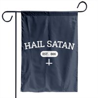 Hail Satan Est 666 Garden Flags - Double-Sided Print