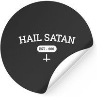 Autocollants Hail Satan Est 666 - Style carré classique — Autocollants et stickers