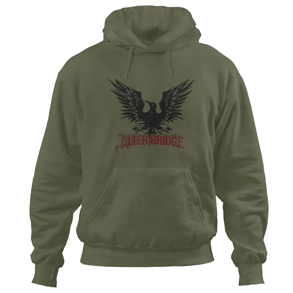 Hoodies Essentiels Alter Bridge pour Unisexe en Vert Militaire — Sweats à capuche pour hommes