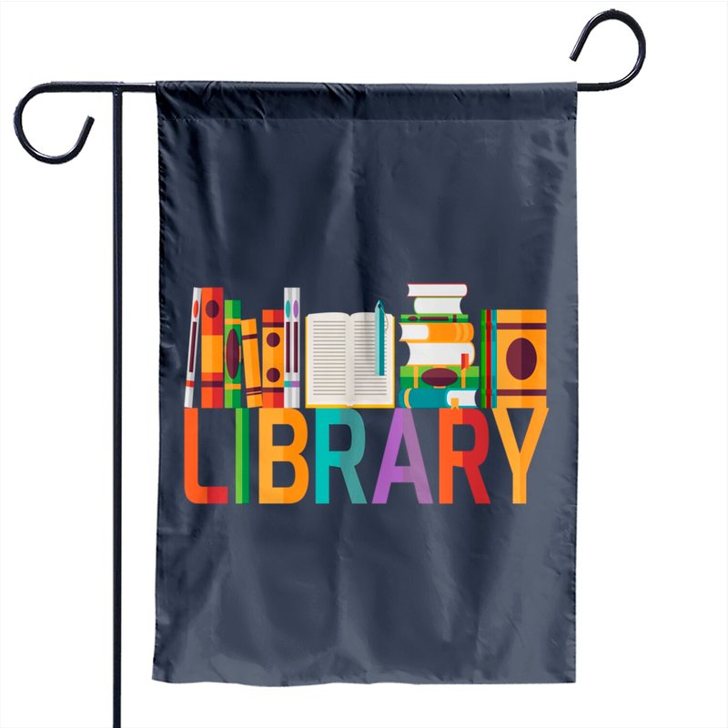 Drapeaux de Jardin Library - Drapeaux Imprimés Recto-Verso — Drapeaux décoratifs