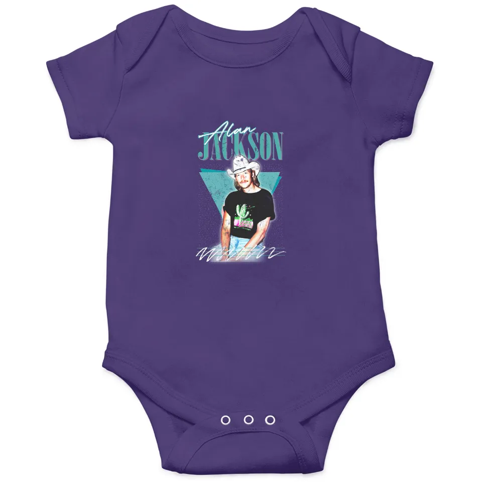 Alan Jackson Vintage Faded Fan Design Onesie
