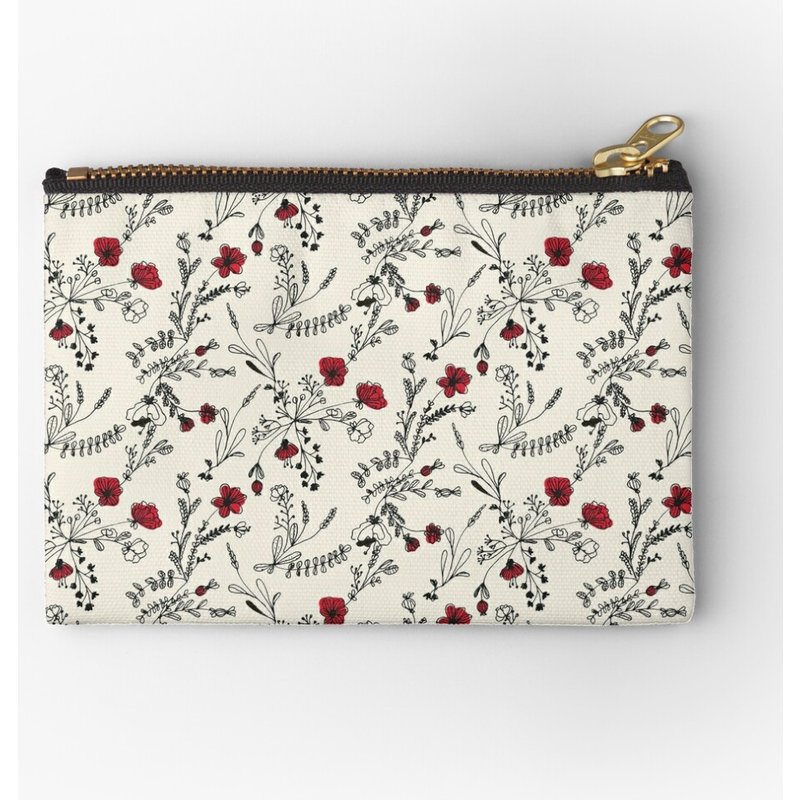 Organisateur de Maquillage à Motif de Fleurs Rouges — Organisateur de maquillage