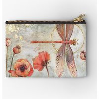 Red Jewel Damselfly Makeup Bags