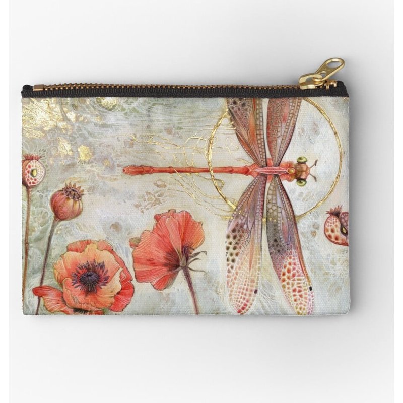 Red Jewel Damselfly Makeup Bags — Makeup Organizer