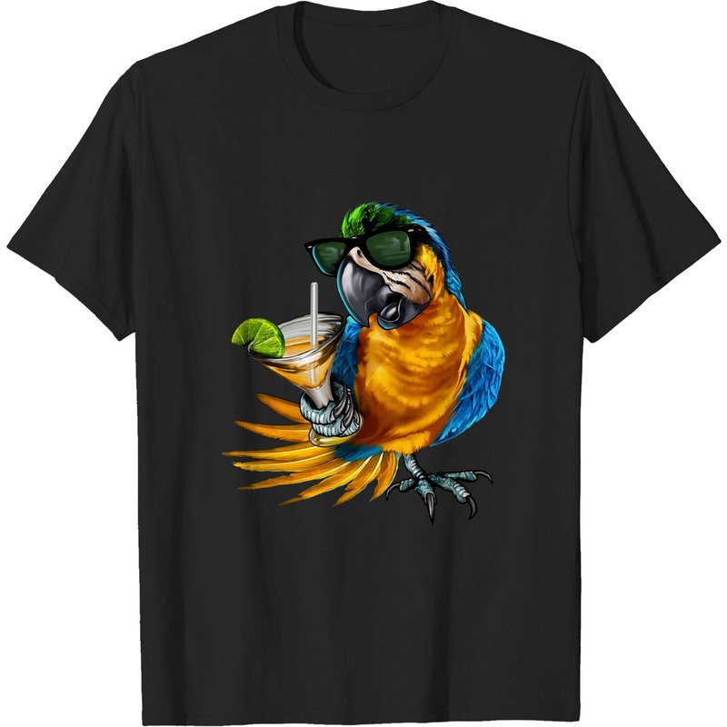 T-shirt pour hommes Macaw Parrot avec Margarita — T-shirts pour hommes